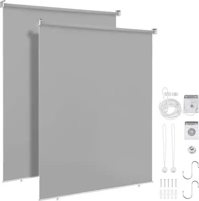 Zdjęcie produktu dla Pionowa markiza ograniczająca przepuszczalność światła – trwała i wodoodporna – szara, 140 x 240 cm