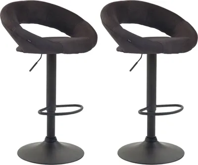 Produktbild von 2er Set Barhocker Olinda Stoff schwarz dunkelgrau