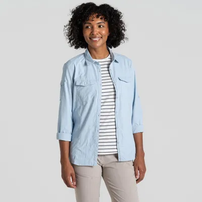 Produktbild von Craghoppers NosiLife Adventure Langarm Hemd Damen, Größe:44, Farbe:Nimbus Blue