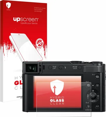 Produktbild von upscreen Schutzglas für Panasonic Lumix DC-TZ202 / TZ202D Schutzfolie Panzer Folie Glas Display Schutz klar