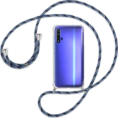 Produktbild von Handykette Backcover-Schutzhülle mit Band (Metall silberfarben) für Honor 20 / Huawei nova 5T - Blautöne