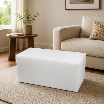 Image de Bucarest - Pouf, 90x40x42h cm Blanc, Forme Rectangulaire Italy