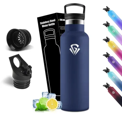 Produktbild von Mulbijeo Trinkflasche Edelstahl 750ML BPA-Frei, Auslaufsichere Isolierflasche Doppelwandig, Wasserflasche mit Strohhalm, 18/8 Edelstahl, Thermosflasch