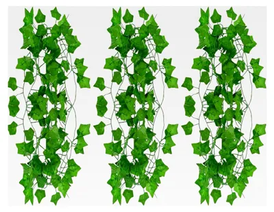 Produktbild von Künstliche Efeu-Girlande, 3 Stück je 210 cm, Hängepflanzen mit ca. 70 Blättern, Girlande für Wanddekoration, Dschungel-Dekoration, Hochzeit, Party, Zimmer