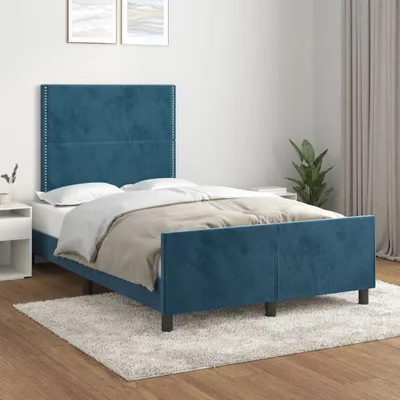 Zdjęcie produktu dla Maison Exclusive – rama łóżka bez materaca, ciemnoniebieska, 120 x 200 cm, aksamit