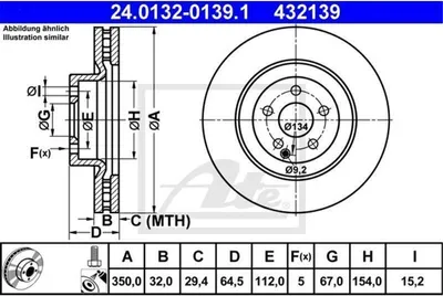Produktbild von ATE Bremsscheiben (2 Stück)  24.0132-0139.1