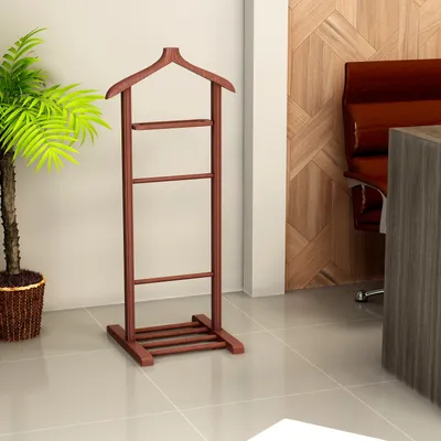 Produktbild von Skye Decor, Beta Single - Walnut, Herrendiener, Nussbaum, 100 % MASSIVES HOLZ, 33,5 x 46 x 120 cm