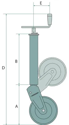 Obrázok produktu pre Oceľové manévrovacie oporné koleso 830 mm 800 kg kompletné univerzálne SIMOL