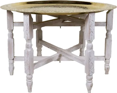 Image de Orient Support en bois blanc pour plateaux 80cm