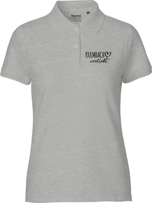 Produktbild von Huuraa Damen Polo Shirt Kulmbach verliebt M Sport Grey Bio Baumwolle Fairtrade Poloshirt Geschenkidee