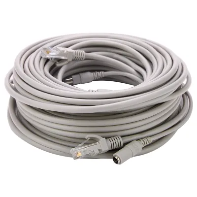 Zdjęcie produktu dla kabel 5M/10M/15M/20M RJ45+DC Ethernet CCTV do kamer IP NVR System 10Mbps100Mbps (20M)