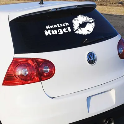 Produktbild von Aufkleber - Autoaufkleber "Knutschkugel" 50cm x 20cm Weiß - Tuning Carystyling Heckscheibe Auto