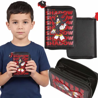Produktbild von SONIC Shadow Geldbörse für Jungen mit Reißverschluss, 12 × 9 cm