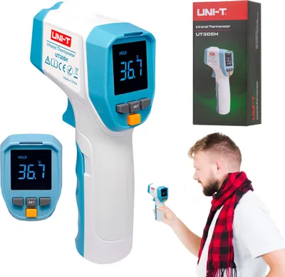 Image de UNI-T UT305H Thermomètre infrarouge LCD sans contact pour le front, blanc
