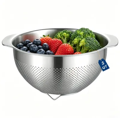 Image de Passoire en acier pour cuisine avec poignée