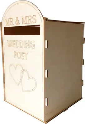 Produktbild von DIY Holz Hochzeit Mailbox Briefkasten mit Schloss Rustikale Hohl Geschenk Kartenhalter fuer Empfang Hochzeitstag Party Dekoration
