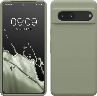 Produktbild von kwmobile Handyhülle für Google Pixel 7 Hülle, für Pixel 7 Case - Hülle Silikon - kabelloses Laden - Graugrün
