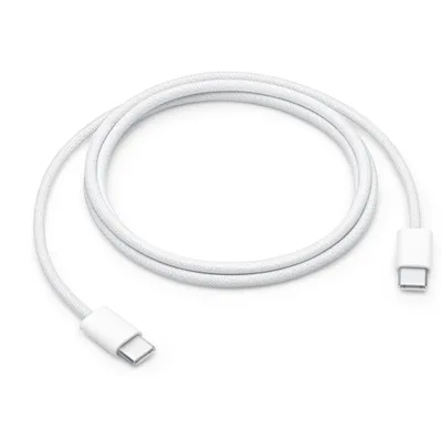 Zdjęcie produktu dla Oryginalny kabel do ładowania Apple USB-C / USB-C 60 W, pleciony 1 m - Biały