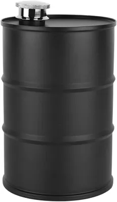 Immagine prodotto di Contenitore portatile in acciaio inossidabile da 700 ml per birra, vino o liquori, con ampio collo e coperchio a chiusura ermetica (nero)