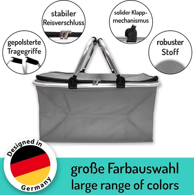 Produktbild von Thermo e-Best Einkaufskorb mit Tragegriffen Grau