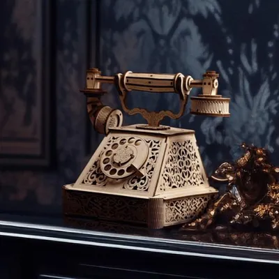 Produktbild von Retro Telephone Vintage aus Holz