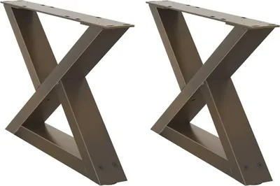 Zdjęcie produktu dla vidaXL Nogi stolika kawowego 2 szt. Stal naturalna 60x(30-31,3) cm Stal