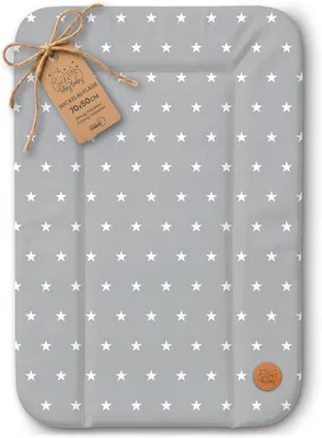 Productafbeelding van Verzorgmat 70x50 cm, waterdicht, wasbaar, sterren grijs, voor onderweg