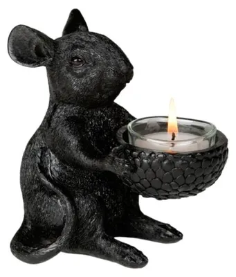 Image de Photophore Souris Noir 12,5 Cm