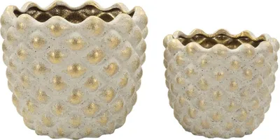 Obrázok produktu pre Súprava kvetináčov Mauro Ferretti „Pepitas“, 2-dielna, Ø 23 x 18 cm / Ø 18,5 x 15,5 cm