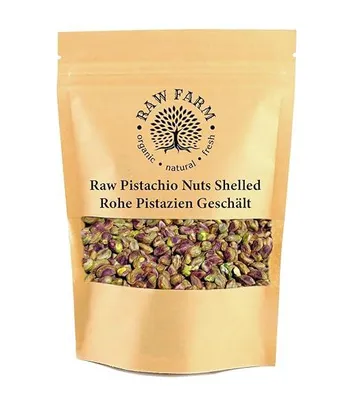 Produktbild von Raw Farm -Pistazienkerne, ganz, roh, geschälte Nüsse, ballaststoffreich, glutenfrei, sojafrei, 500 g