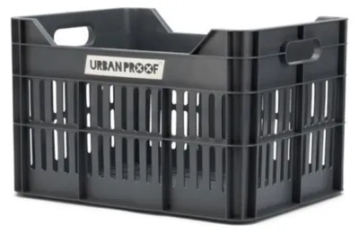 Produktbild von URBAN PROOF Fahrradkiste aus recyceltem Kunststoff 30L 40x30x25cm, Asche Grau
