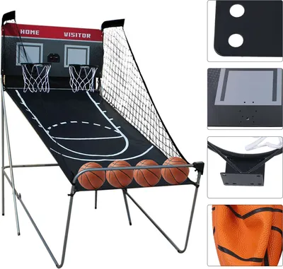 Obrázek produktu pro Basketbalový stroj Basketbalový střelecký stroj Basketbalová hra Basketbalový obruč Basketbalový stojan Basketbalové vybavení + 4 míče