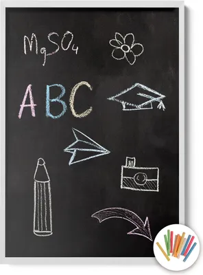 Produktbild von Große Kreidetafel Weiß - Wandtafel - Kratzfest - Ideal Für Kinderzimmer, Schule Oder Küche - 100x70 cm - Inkl. Kreide
