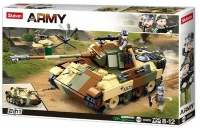 Produktbild von Sluban WWII Bausteine Spielzeugpanzer Modellbausatz für detailgetreue Nachbildung