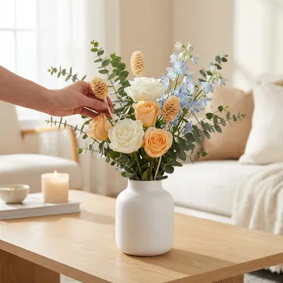 Produktbild von Gebleichte Sabulosum-Trockenblumen, Deko-Zweige für Tischgestecke und Trauerfloristik, 25 Stück