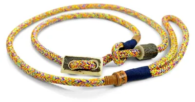 Produktbild von Retriever-Leine/Moxonleine Elegant-Style | handgefertigte Hundeleine aus Tau mit Halsbandfunktion und Horn-Stopper | 8mm – besonders leicht und handlich | Training, Alltag und Spaziergang
