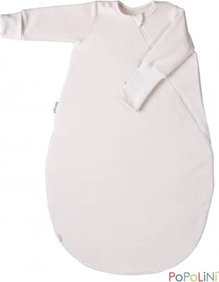 Produktbild von Popolini iobio Schlafsack 1/1 Baumwollvlies GOTS Langarm aus Baumwolle Ecru L=110cm