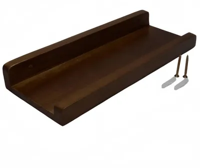 Wandregal aus Massivholz, 30 x 12 cm, dunkelbraun