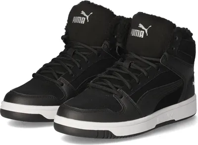 Produktbild von Puma High Sneaker REBOUND LAYUP FUR SD Kinder Leder und Synthetik Schwarz Größe: 5