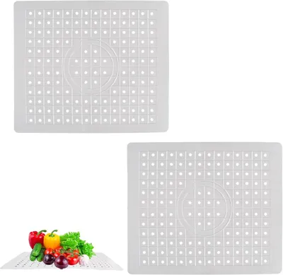 Obrázek produktu pro Sada 2 gumových rohoží – 31,4 x 26 cm – ochrana proti stříkající vodě – rohož do dřezu