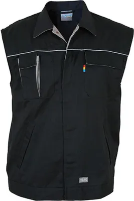 Immagine prodotto di Carson Contrast CC700 | Gilet da lavoro a contrasto da uomo / Lavabile a 60 gradi - Colore: Nero/Grigio - Taglia: L