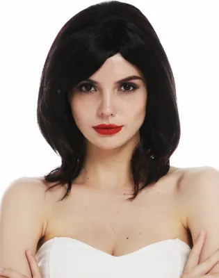 Produktbild von WIG ME UP Perücke schulterlang glatt Monofilament Schwarz rote Highlights TYM-476-MT-2H99