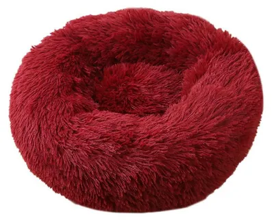 Immagine prodotto di Cuccia per cani, cuccia per gatti, forma a ciambella, in peluche, 40 cm, color borgogna