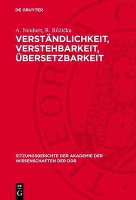 Produktbild von Verständlichkeit, Verstehbarkeit, Übersetzbarkeit