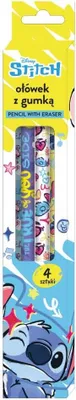 Image de Crayons à mine avec gomme, lot de 4, Stitch - Œuvre collective