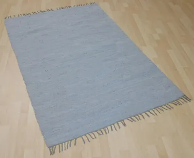 Produktbild von Teppich Fleckerl Fleckerlteppich Handwebteppich UNI Baumwolle Handweb Waschbar Farbe: Grau Größe: ca. 40x60 cm