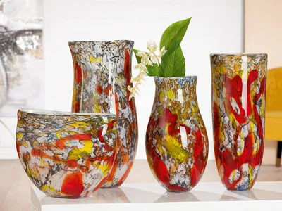 Produktbild von GILDE GLAS art Vase - Dekoobjekt handgefertigt aus Glas H 45 cm D 22 cm