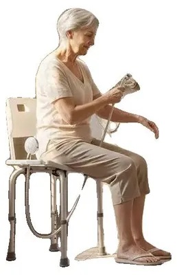 Imagen del producto de Asiento para ducha, con altura ajustable, alta capacidad de carga, color blanco