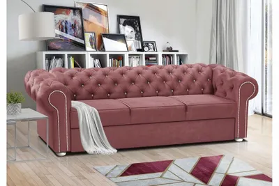 Produktbild von FURMEB 24 SOFA mit Schlaffunktion SWAROVSKI 237 x 95 cm ROSA