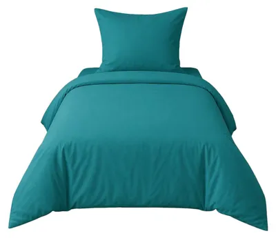 Produktbild von Bettwäsche 2tlg 135x200cm Baumwolle #UNI DUNKELTEAL